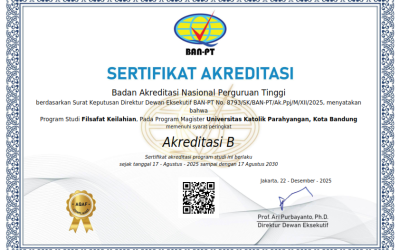 Program Studi Magister Filsafat keilahian UNPAR Raih Akreditasi B BAN PT
