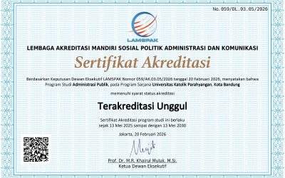Program Studi Sarjana Administrasi Publik UNPAR Raih Akreditasi Unggul LAMSPAK