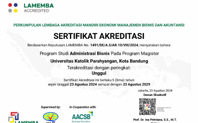 Program Studi Magister Administrasi Bisnis Universitas Katolik Parahyangan Raih Akreditasi Unggul dari LAMEMBA