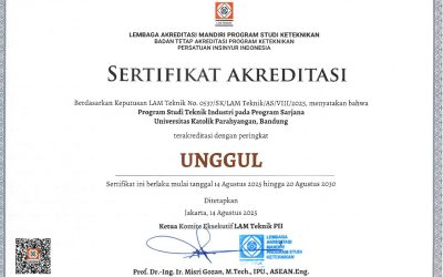 Program Studi Sarjana Teknik Industri Universitas Katolik Parahyangan Raih Kembali Akreditasi Unggul dari LAM TEKNIK